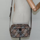 BURBERRY Nova Check Blue Label Shoulder Bag Canvas Brown Pink Auth yb788-24