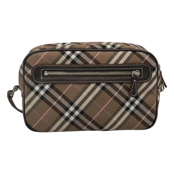 BURBERRY Nova Check Blue Label Shoulder Bag Canvas Brown Pink Auth yb788