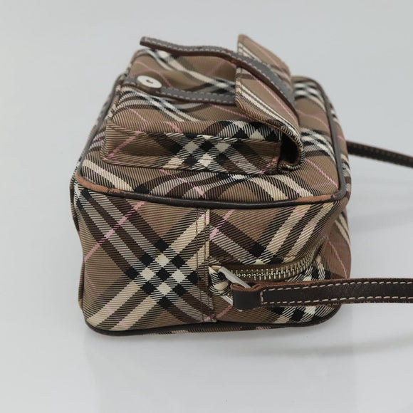 BURBERRY Nova Check Blue Label Shoulder Bag Canvas Brown Pink Auth yb788
