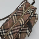BURBERRY Nova Check Blue Label Shoulder Bag Canvas Brown Pink Auth yb788-6