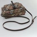 BURBERRY Nova Check Blue Label Shoulder Bag Canvas Brown Pink Auth yb788-7