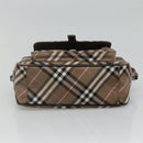 BURBERRY Nova Check Blue Label Shoulder Bag Canvas Brown Pink Auth yb788-9