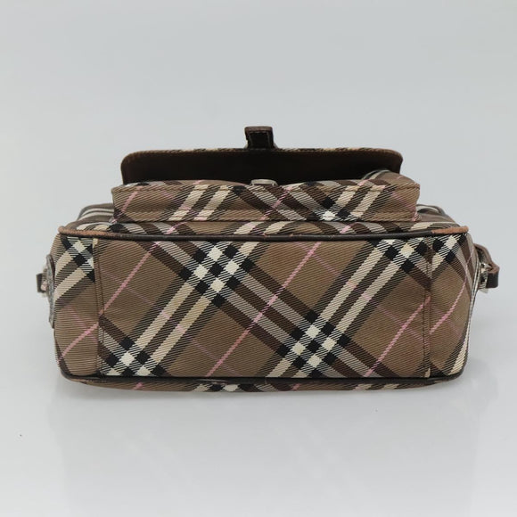 BURBERRY Nova Check Blue Label Shoulder Bag Canvas Brown Pink Auth yb788