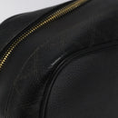 CHANEL Bicolore Vanity Hand Bag Caviar Skin Black CC Auth yb789-15
