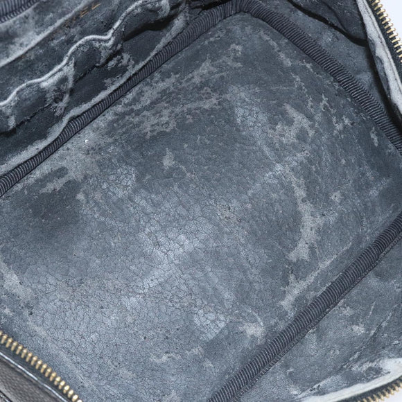 CHANEL Bicolore Vanity Hand Bag Caviar Skin Black CC Auth yb789