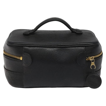 CHANEL Bicolore Vanity Hand Bag Caviar Skin Black CC Auth yb789 - 0