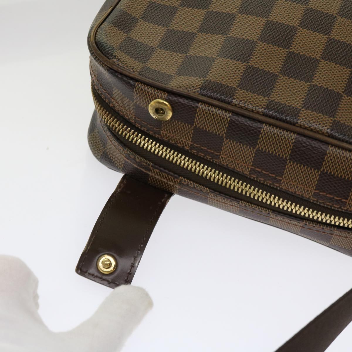 LOUIS VUITTON Damier Ebene Olaf PM Shoulder Bag N41442 LV Auth yk10000