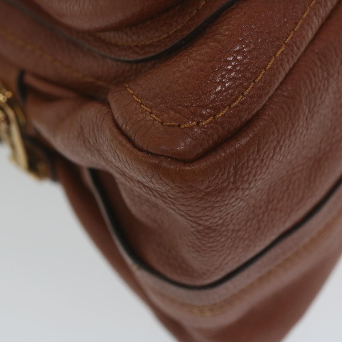 Chloe Paraty Hand Bag Leather Brown Auth yk10020