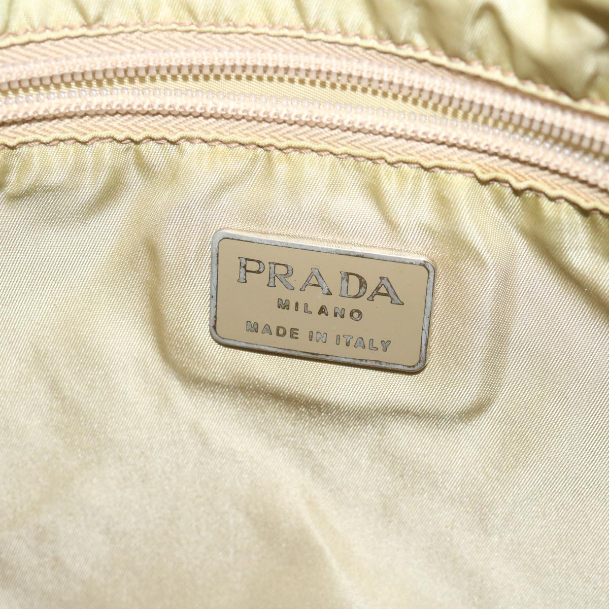 PRADA Shoulder Bag Nylon Beige Auth yk10056