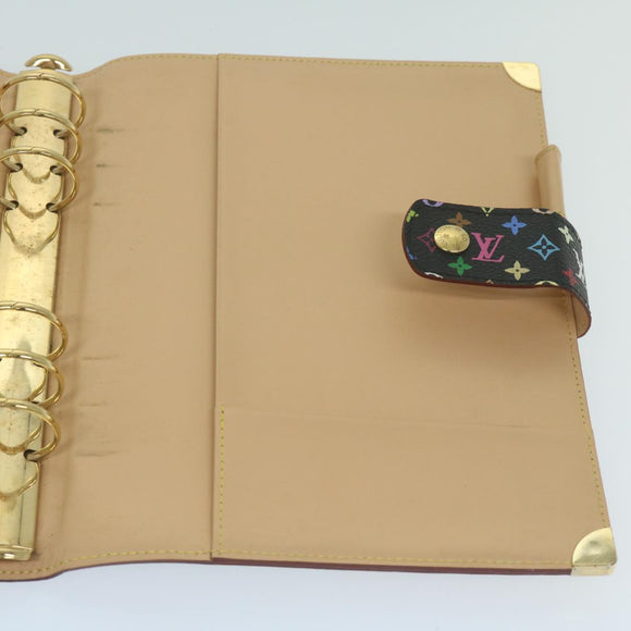 LOUIS VUITTON Multicolor Agenda GM Day Planner Cover Black R20893 Auth yk10093V