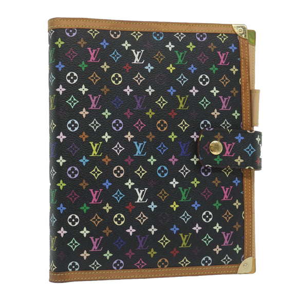 LOUIS VUITTON Multicolor Agenda GM Day Planner Cover Black R20893 Auth yk10093V