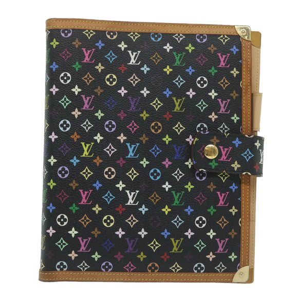 LOUIS VUITTON Multicolor Agenda GM Day Planner Cover Black R20893 Auth yk10093V