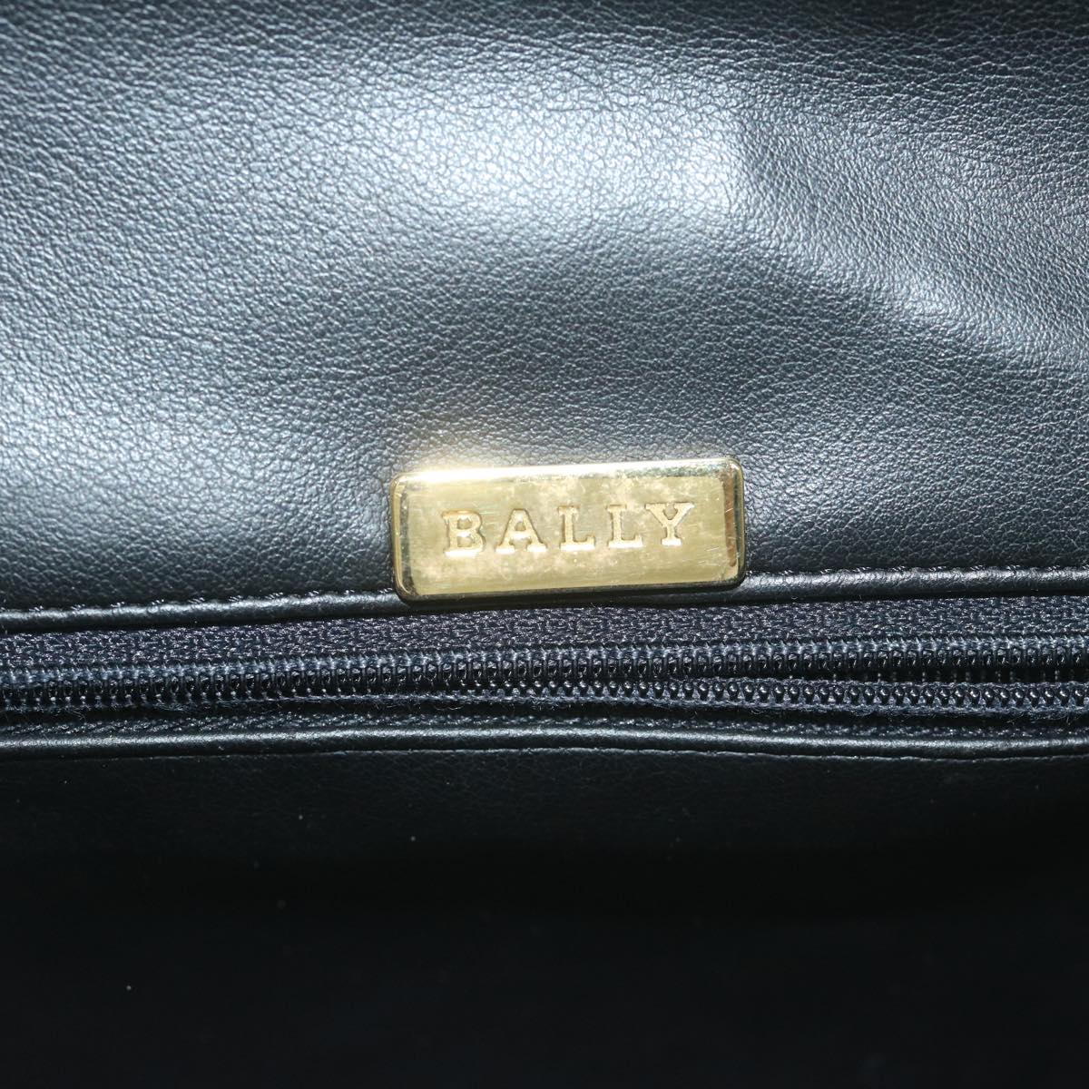 BALLY Quilted Chain Shoulder Bag Leather Black Auth yk10230