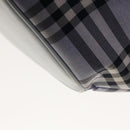 BURBERRY Nova Check Hand Bag Nylon Blue Brown Auth yk10262-16