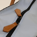 BURBERRY Nova Check Hand Bag Nylon Blue Brown Auth yk10262-10