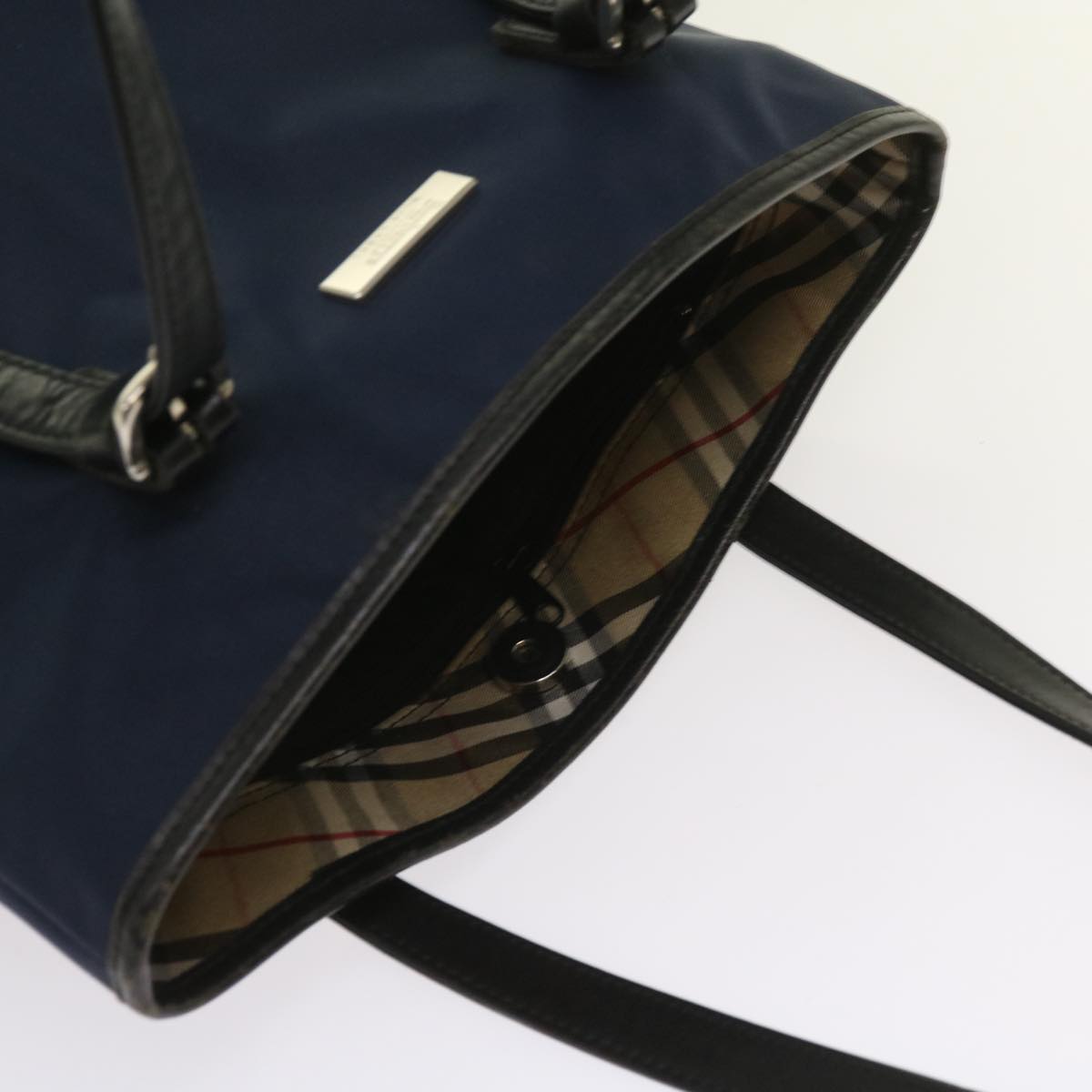 BURBERRY Nova Check Shoulder Bag Coated Canvas Nylon 2Set Black Auth yk10263