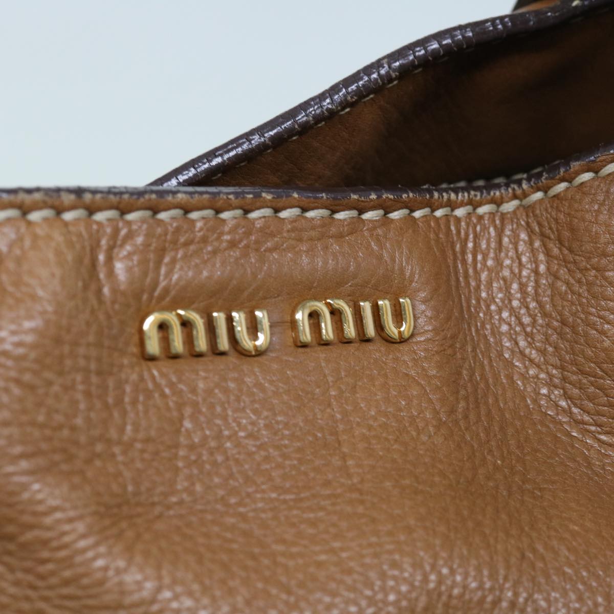 Miu Miu Hand Bag Leather Brown Auth yk10280