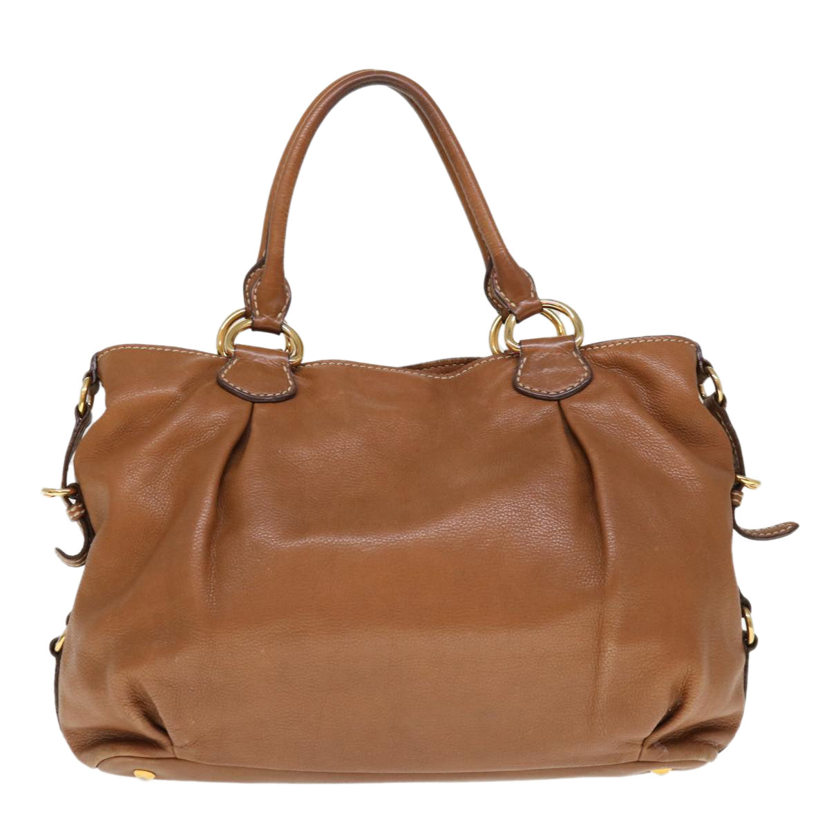 Miu Miu Hand Bag Leather Brown Auth yk10280 - 0