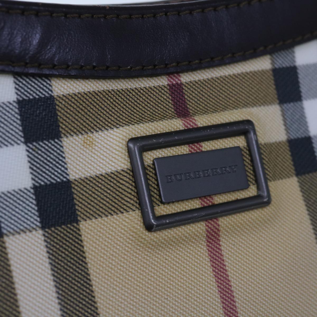 BURBERRY Nova Check Shoulder Bag PVC Beige Brown Auth yk10295