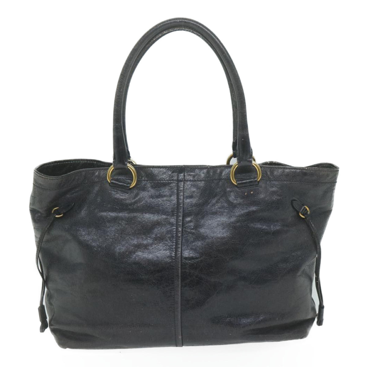 PRADA Hand Bag Leather Black Auth yk10344 - 0