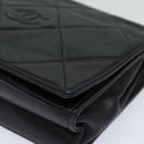 CHANEL Matelasse Chain Shoulder Bag Lamb Skin Black CC Auth yk10363-14