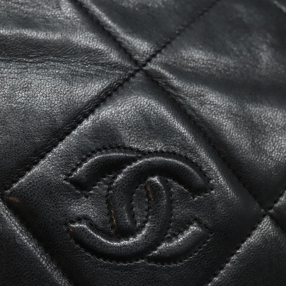 CHANEL Matelasse Chain Shoulder Bag Lamb Skin Black CC Auth yk10363
