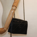 CHANEL Matelasse Chain Shoulder Bag Lamb Skin Black CC Auth yk10363-22