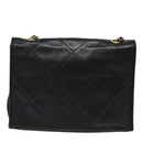 CHANEL Matelasse Chain Shoulder Bag Lamb Skin Black CC Auth yk10363-2