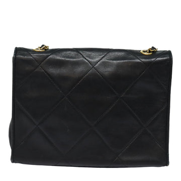 CHANEL Matelasse Chain Shoulder Bag Lamb Skin Black CC Auth yk10363 - 0