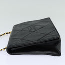 CHANEL Matelasse Chain Shoulder Bag Lamb Skin Black CC Auth yk10363-4