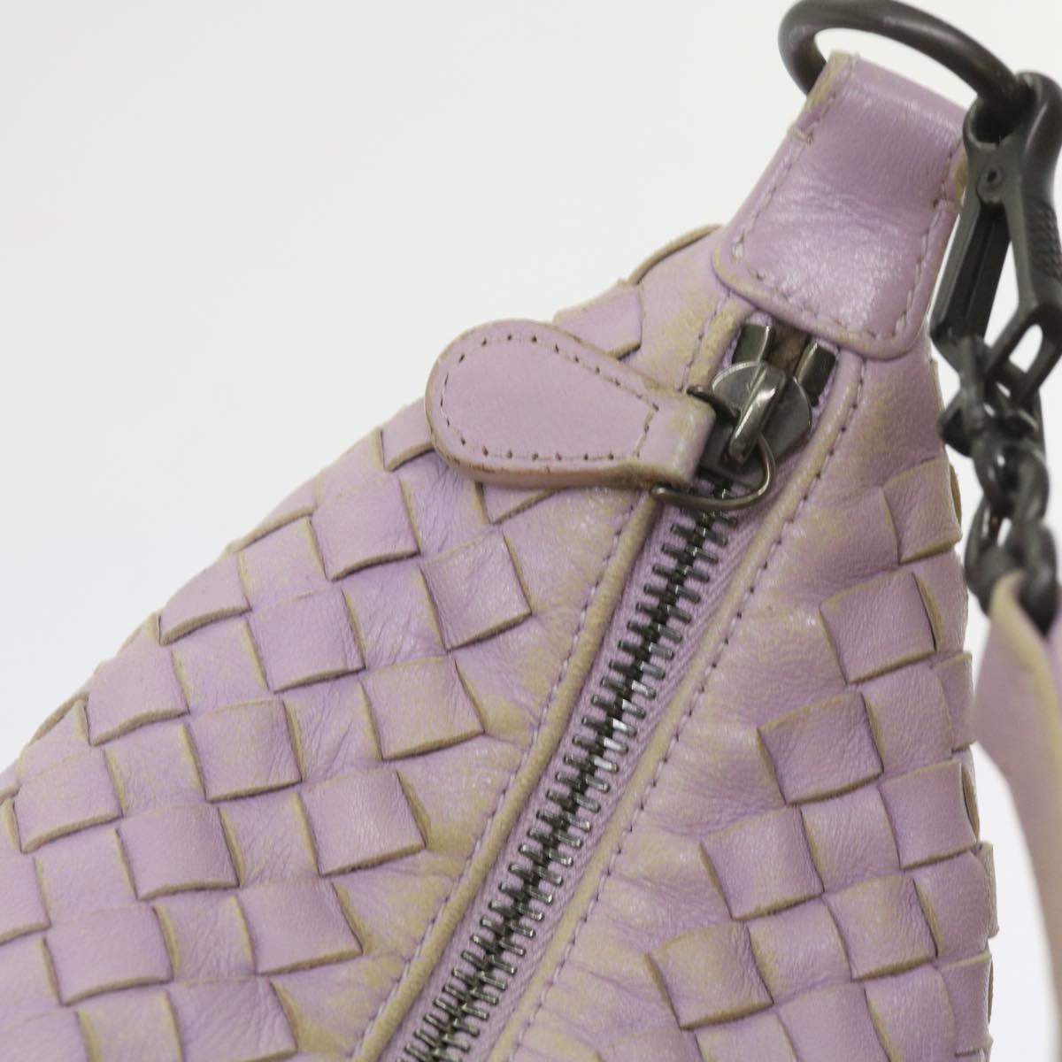 BOTTEGAVENETA INTRECCIATO Shoulder Bag Leather Pink Auth yk10387