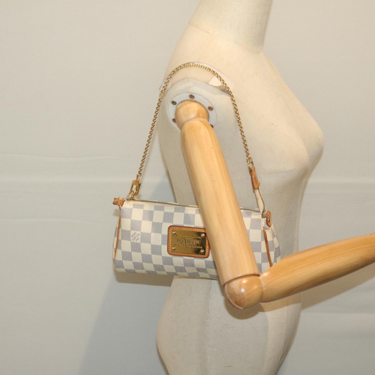 LOUIS VUITTON Damier Azur Eva Shoulder Bag 2way N55214 LV Auth yk10390