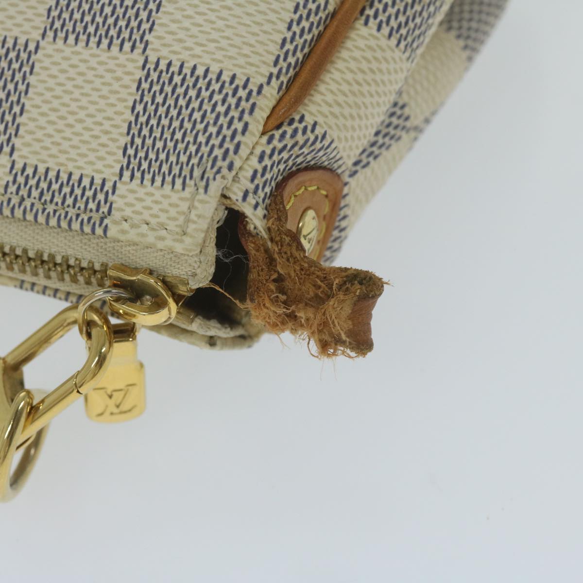 LOUIS VUITTON Damier Azur Eva Shoulder Bag 2way N55214 LV Auth yk10390