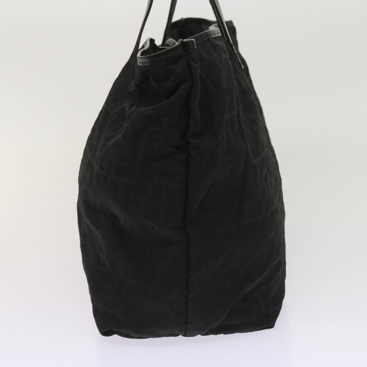 FENDI Zucca Canvas Tote Bag Black Auth yk10394
