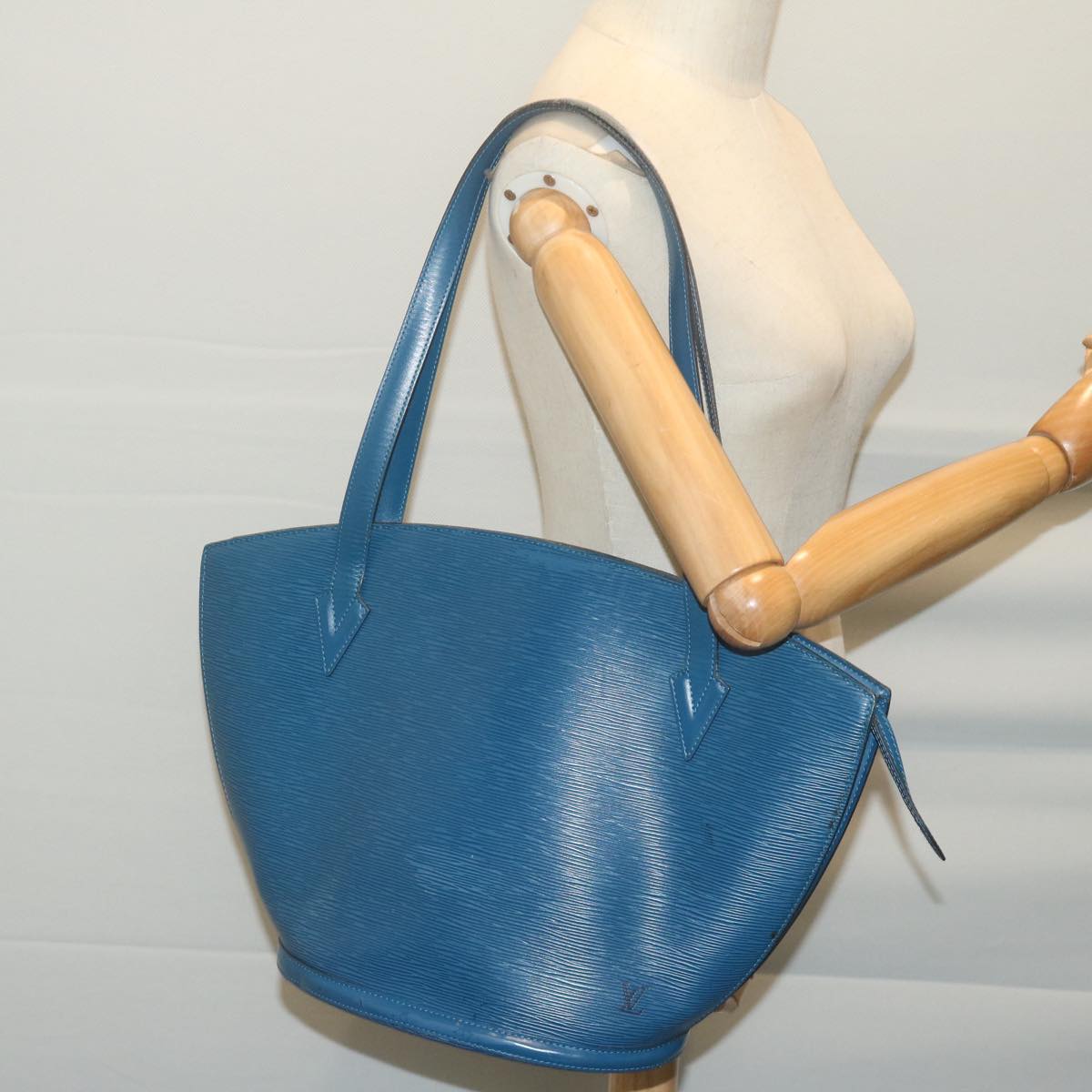 LOUIS VUITTON Epi Saint Jacques Shopping Shoulder Bag Blue M52275 Auth yk10405