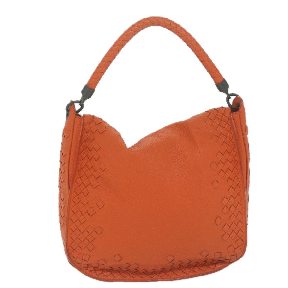 BOTTEGAVENETA INTRECCIATO Shoulder Bag Leather Orange Auth yk10407 - 0