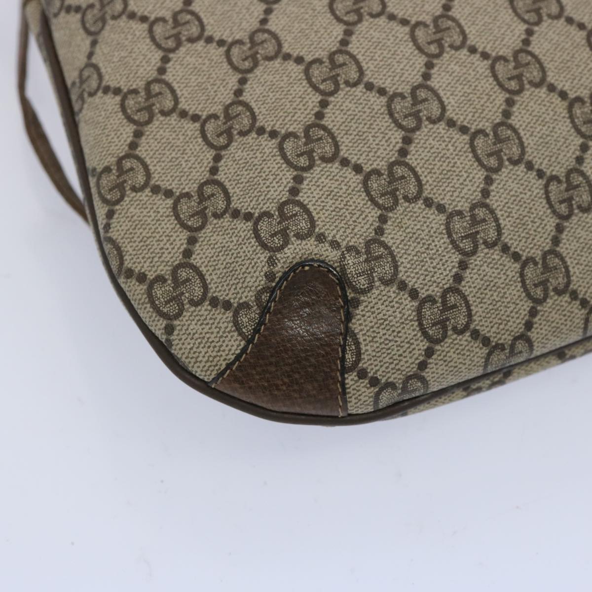 GUCCI GG Supreme Web Sherry Line Shoulder Bag Beige Green 39 02 026 Auth yk10421