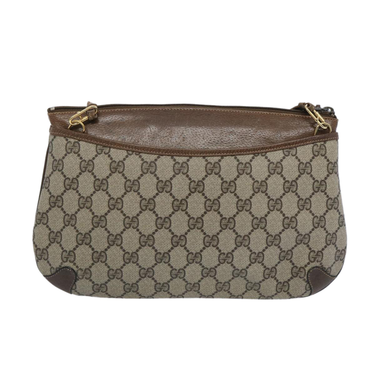 GUCCI GG Supreme Web Sherry Line Shoulder Bag Beige Green 39 02 026 Auth yk10421 - 0