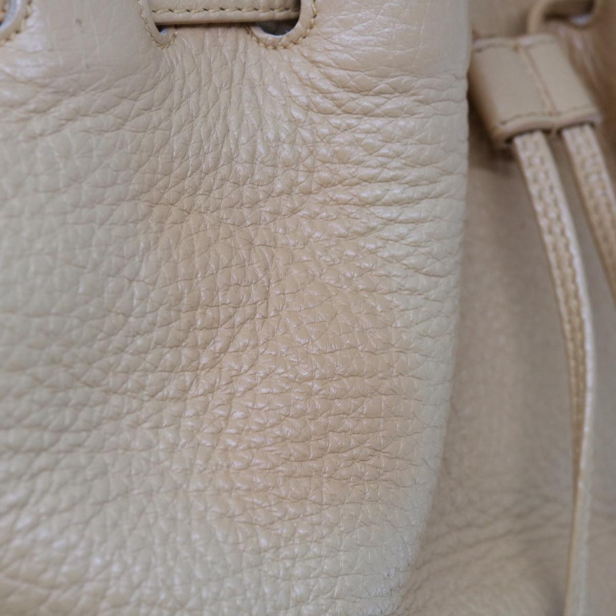 BOTTEGAVENETA INTRECCIATO Hand Bag Leather Beige Auth yk10429