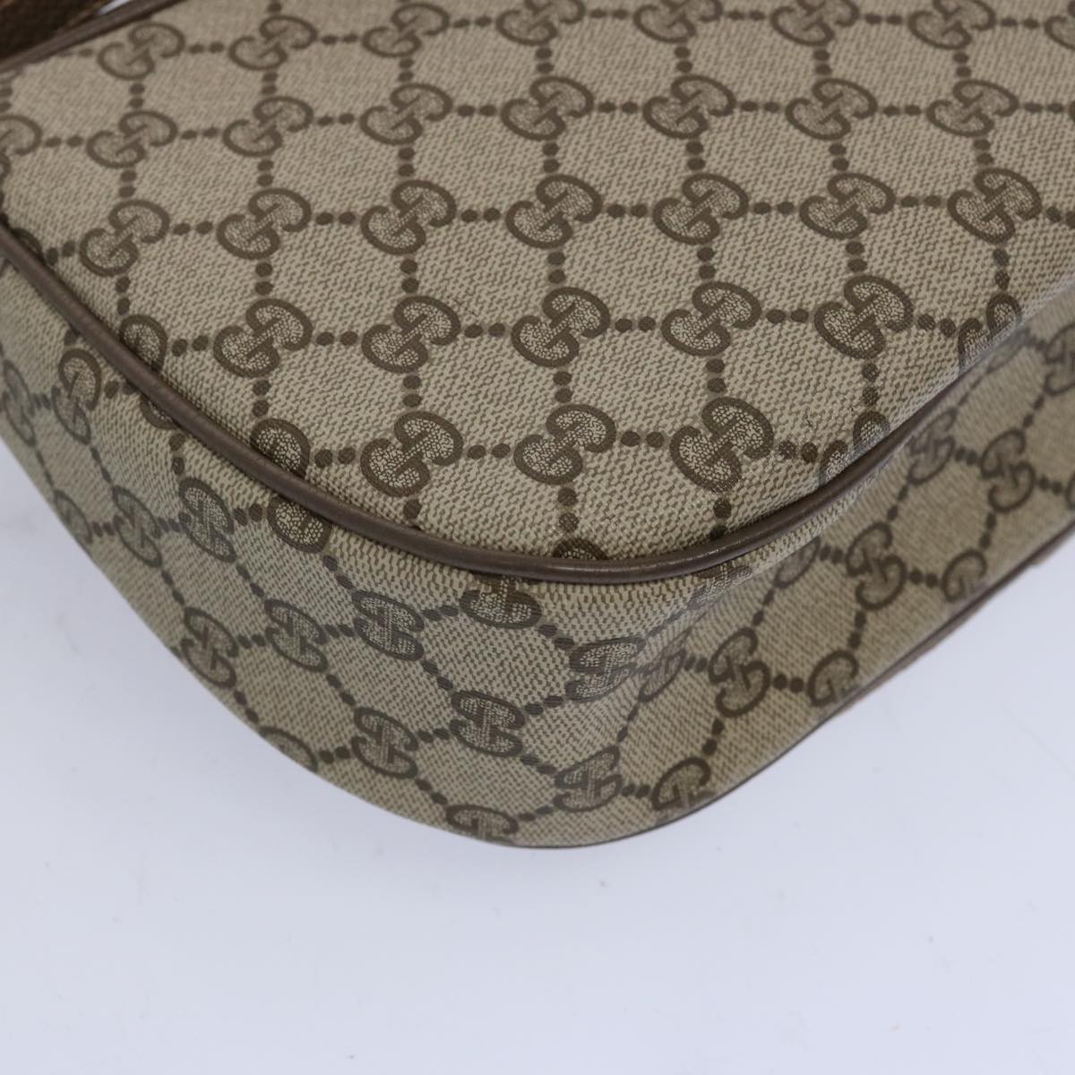 GUCCI GG Supreme Web Sherry Line Shoulder Bag Beige Green 10 02 056 Auth yk10432