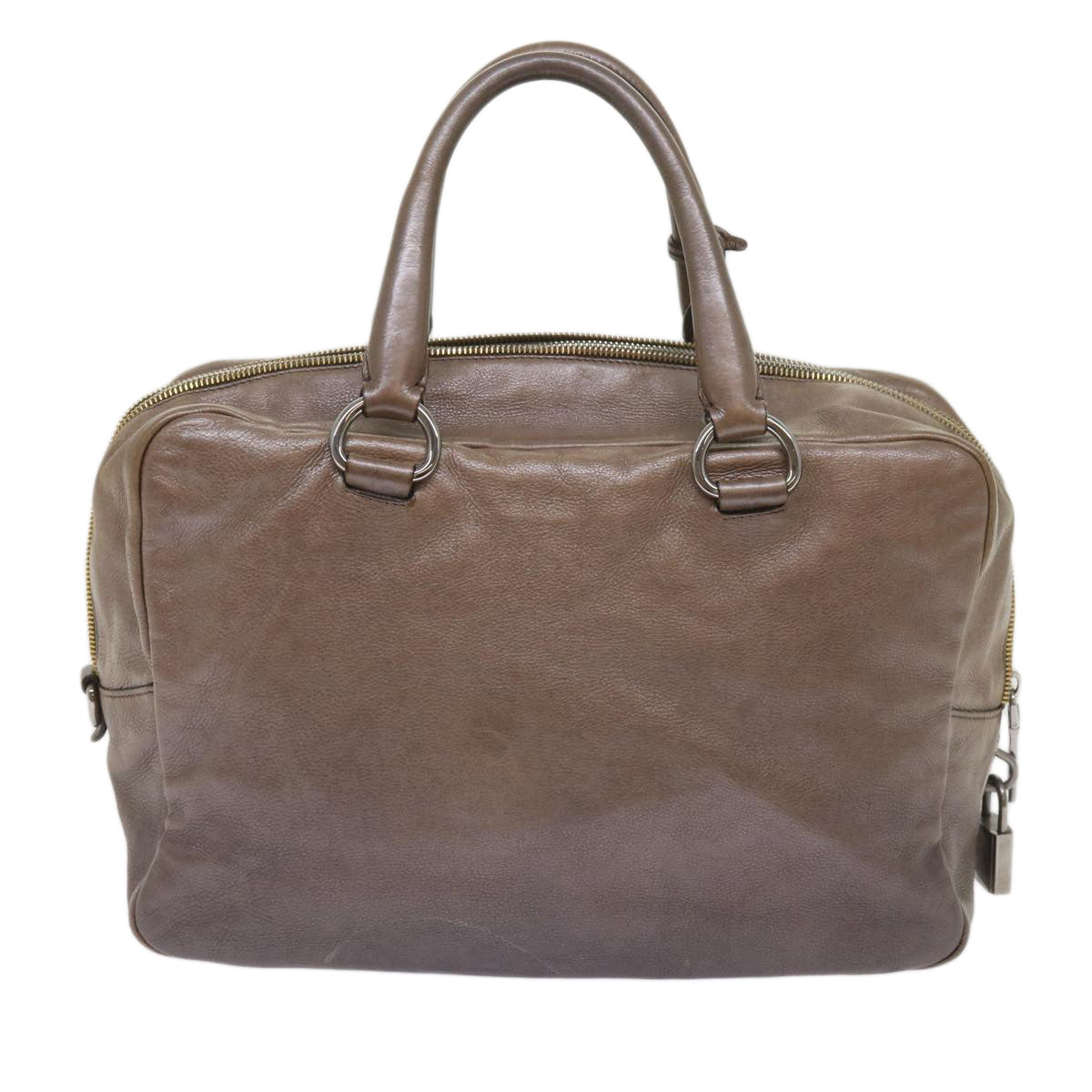 PRADA Hand Bag Leather Brown Auth yk10465 - 0
