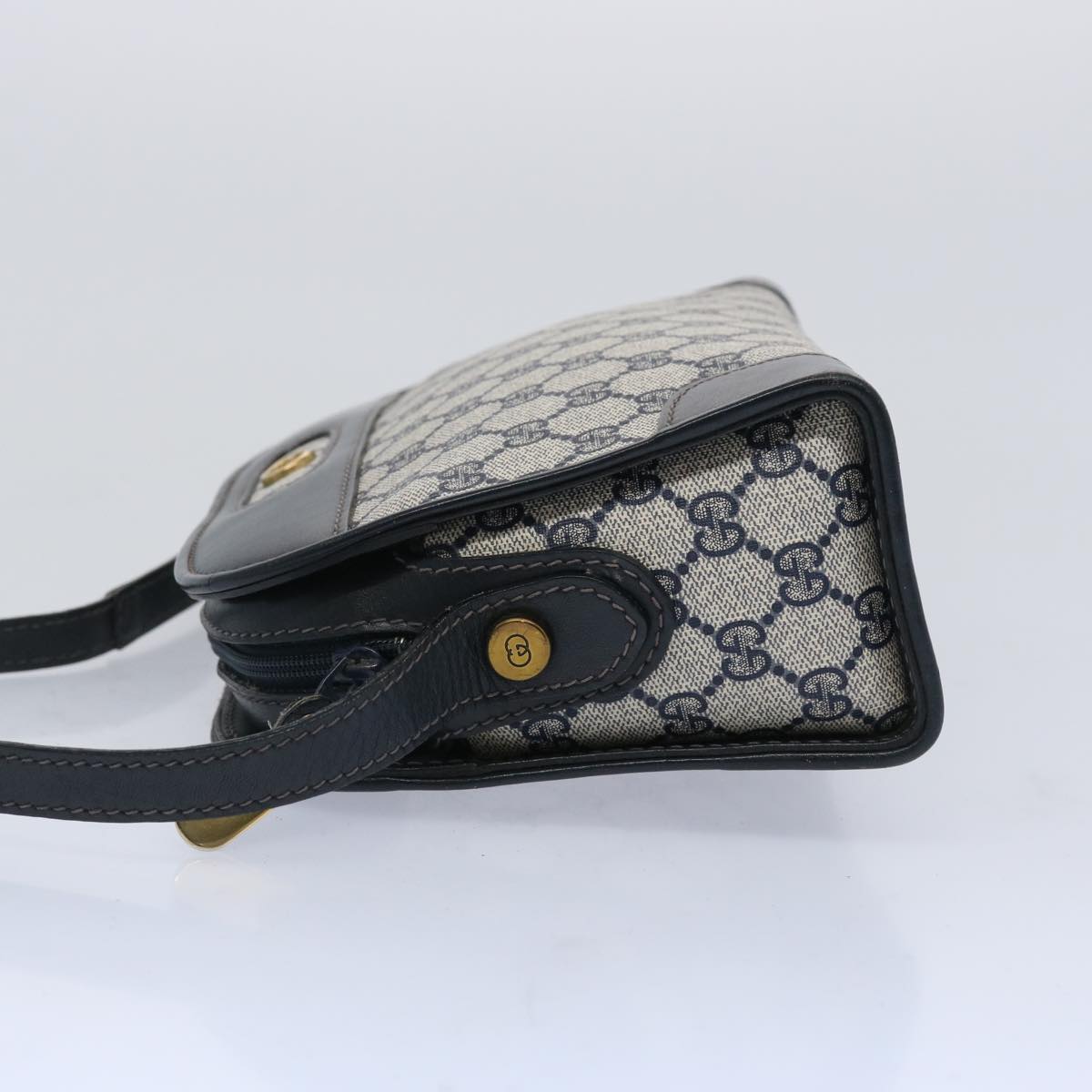 GUCCI GG Canvas Shoulder Bag PVC Navy Auth yk10467