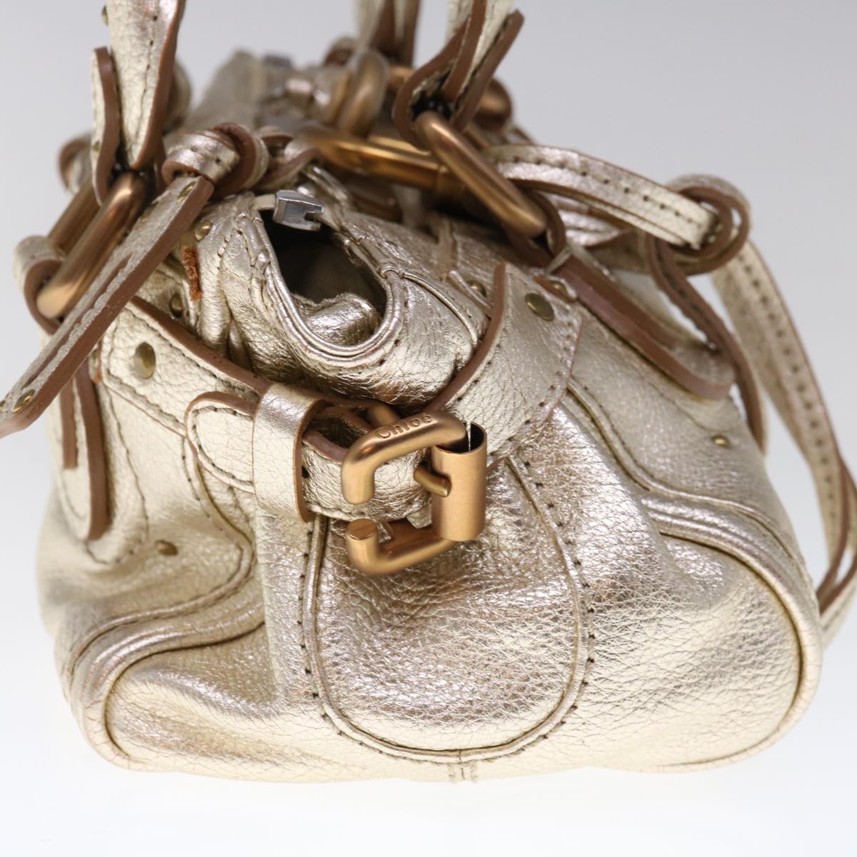 Chloe Paddington Hand Bag Leather Gold Tone 01 06 53 Auth yk10507