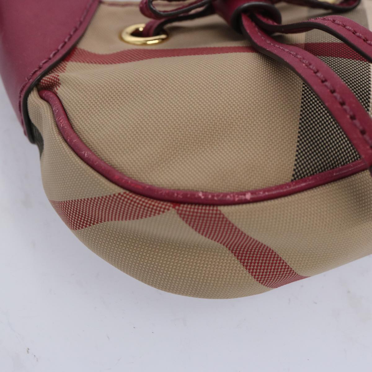 BURBERRY Nova Check Mini Shoulder Bag Nylon Beige Auth yk10511