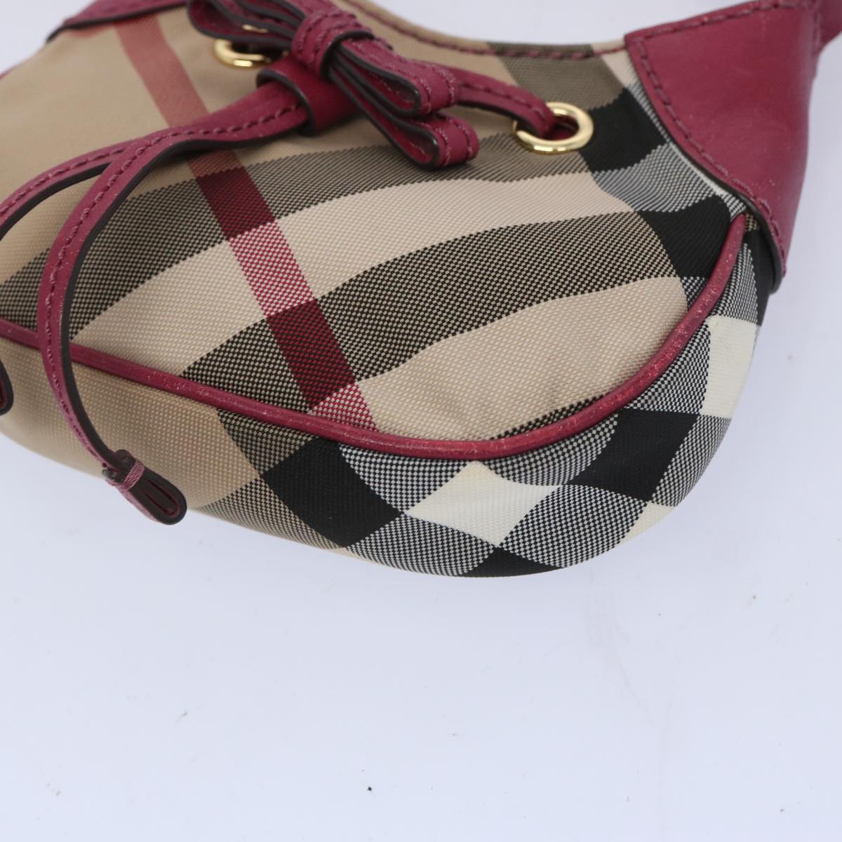 BURBERRY Nova Check Mini Shoulder Bag Nylon Beige Auth yk10511