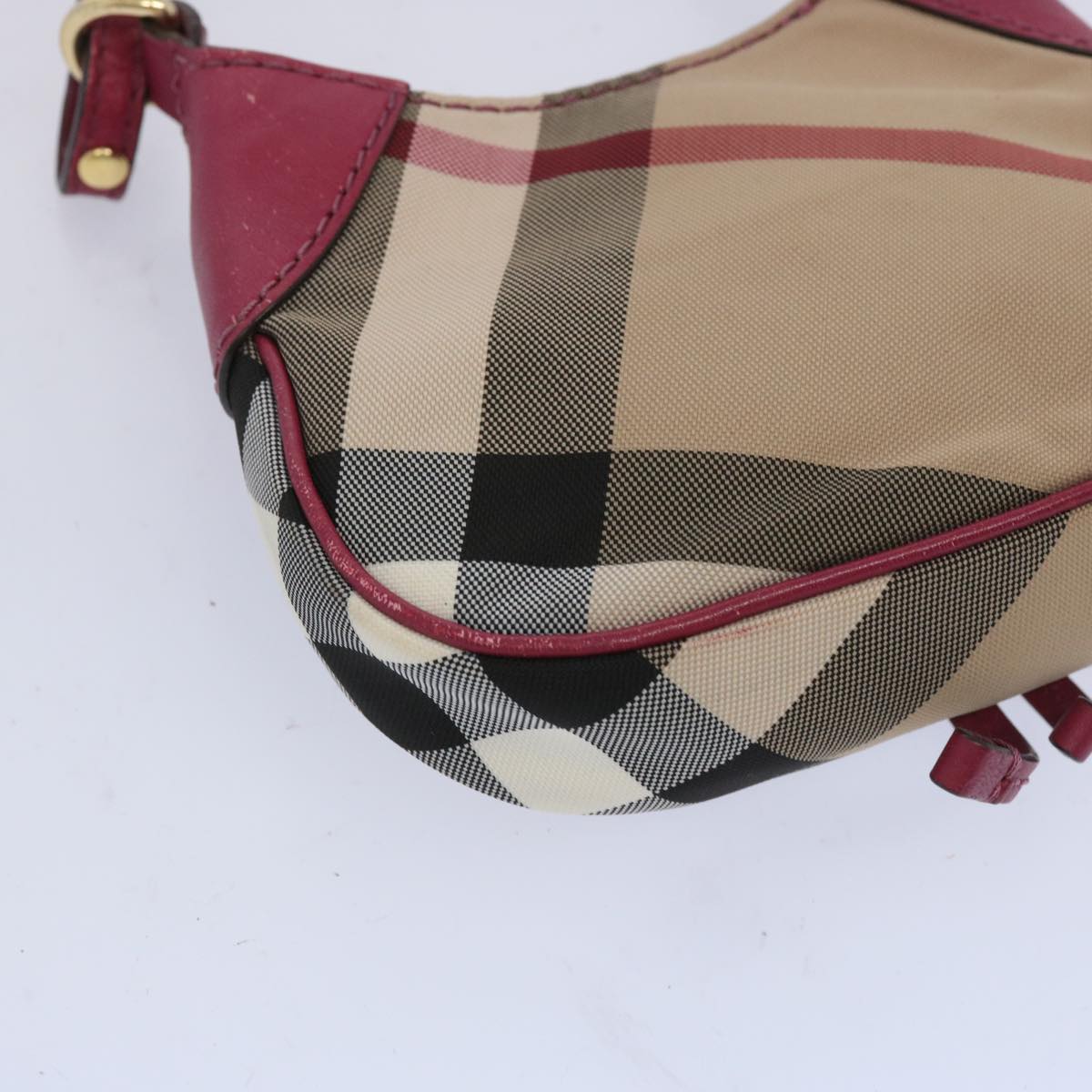 BURBERRY Nova Check Mini Shoulder Bag Nylon Beige Auth yk10511