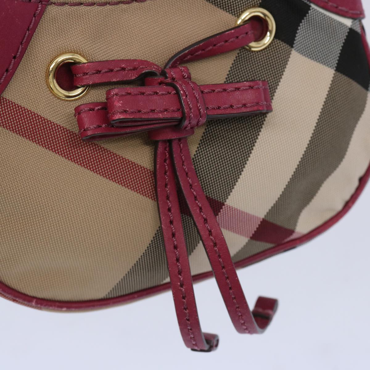 BURBERRY Nova Check Mini Shoulder Bag Nylon Beige Auth yk10511