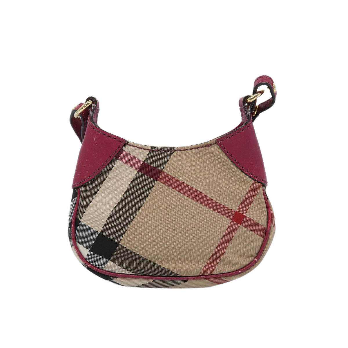 BURBERRY Nova Check Mini Shoulder Bag Nylon Beige Auth yk10511