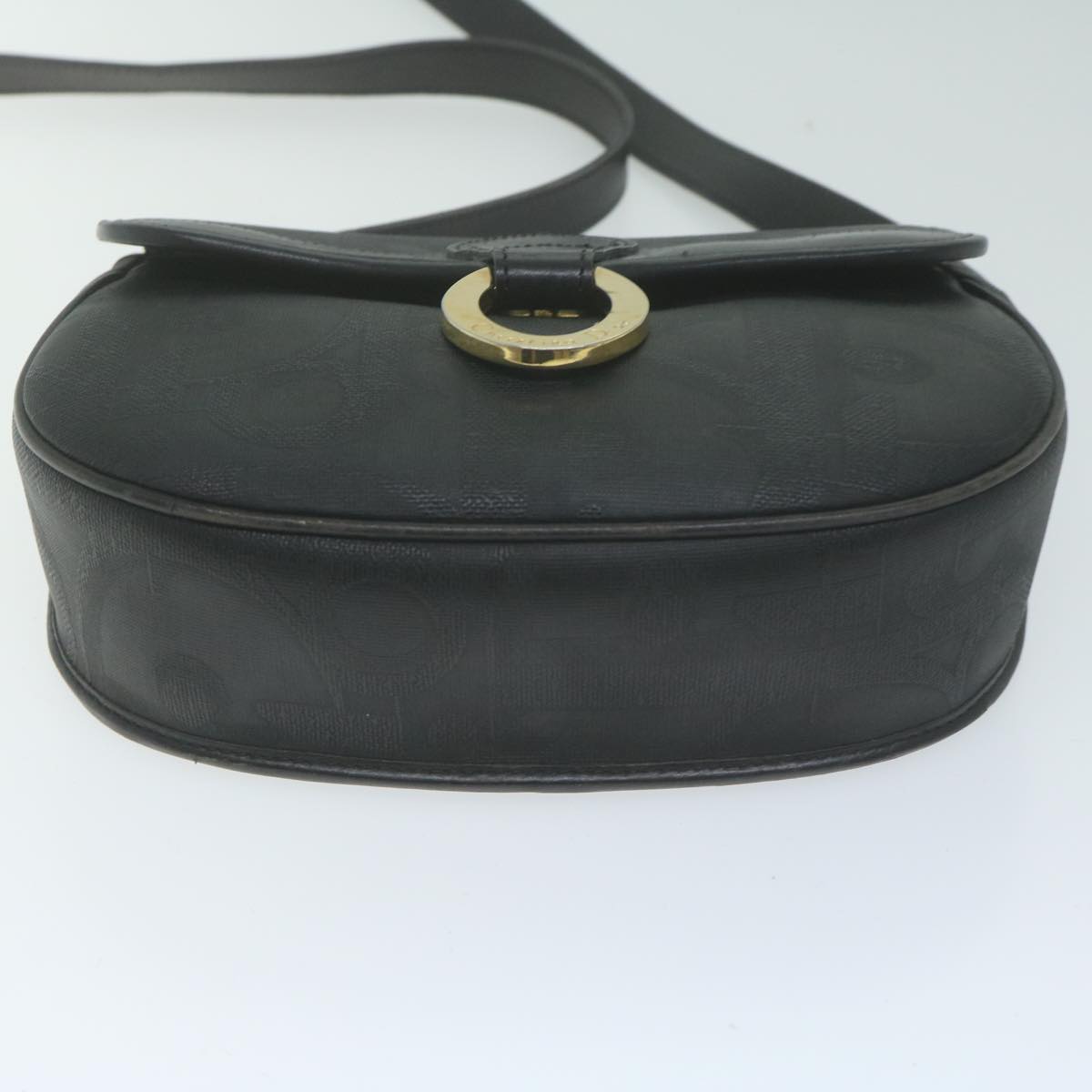 Christian Dior Trotter Canvas Shoulder Bag Black Auth yk10545