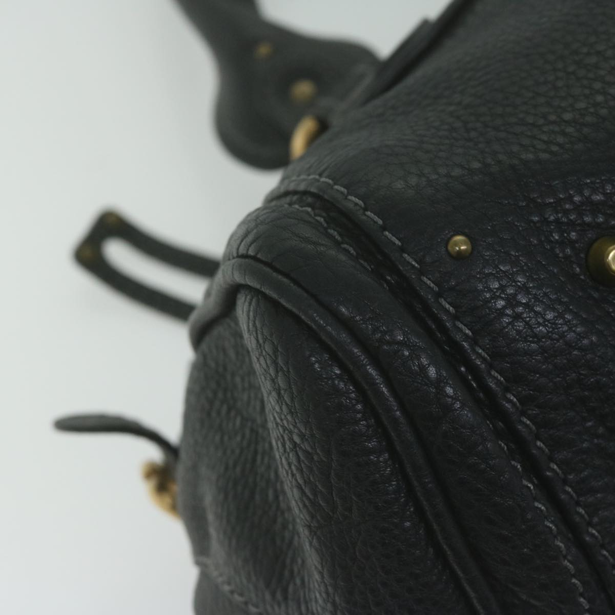 Chloe Paddington Shoulder Bag Leather Black Auth yk10546